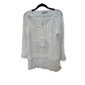 MISSLOOK Small long sleeve cover up/dress, button up, cotton/polyester